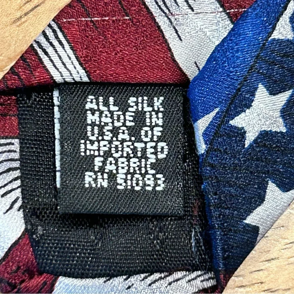 Hallmark Celebrations American Flag Silk Tie